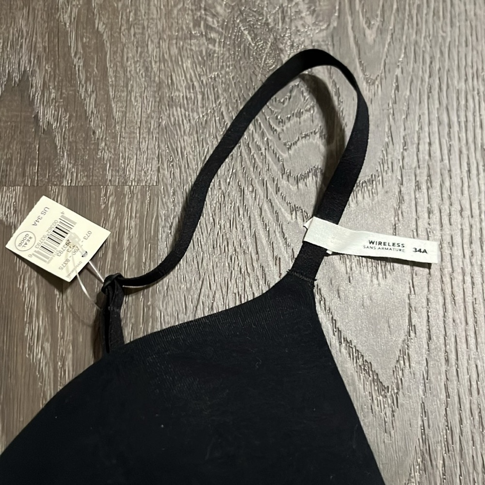 Aerie Superchill Wireless Lightly Lined Bra True Black Size 34A View 4